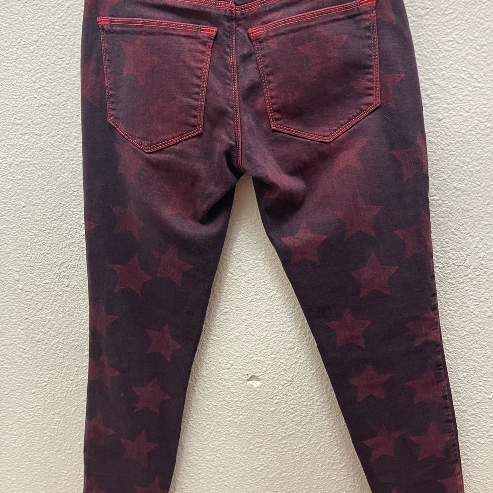 Etienne Marcel "Roos" jeans with star graphic print. Mid-rise; button-zip fly. - Picture 7 of 11